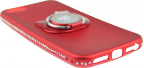    Shengo Soft-touch holder TPU Case iPhone 5/5S/SE Red 4