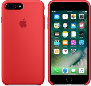   Apple Silicone Case iPhone 7 plus Red (2)