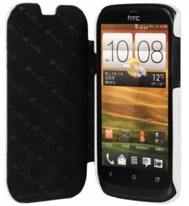    HTC Desire V T328w/X T328e Melkco Leather Case Jacka Face Cover Book White (O2DESVLCFB2WELC) (1)