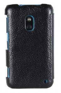    Nokia Lumia 620 Melkco Leather Case Jacka Face Cover Book Black (NKLU62LCFB2BKLC) (1)