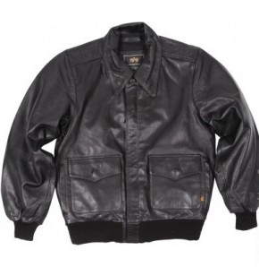  Alpha Industries A-2 Leather Jacket Black M 2