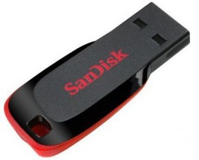  USB Sandisk Cruzer Blade 32Gb Black/red (SDCZ50-032G-B35) 3
