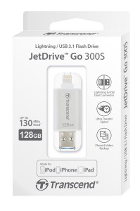  Transcend JetDrive Go 300 Lightning / USB 3.1 128GB Silver (TS128GJDG300S)