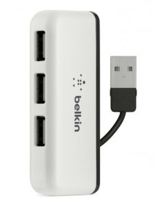  USB HUB Belkin 2.0 Travel Hub ,   White (F4U021bt) (0)