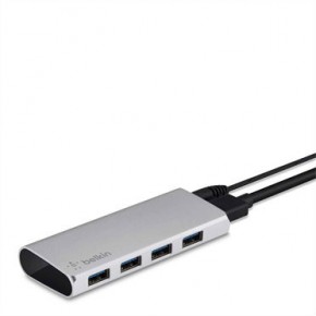  Belkin USB 3.0 Ultra-Slim Metal 4  + USB-C  Silver (F4U088vf) 4