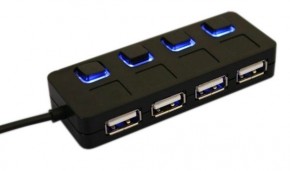 USB HUB Lapara LA-SLED4 black USB 2.0 4 ports