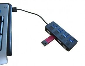 USB HUB Lapara LA-SLED4 black USB 2.0 4 ports 4