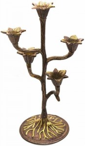    5   Candle Stand 5C Leaf antic 301512  (26978)