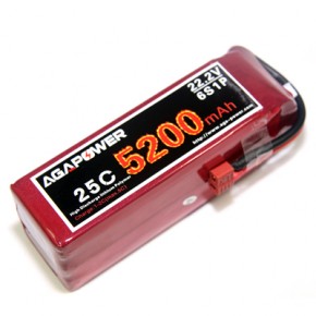   Aga Power Li-Po 5200mAh 22.2V 6S 25C Softcase T-Plug (AGA25-5200-6S-S) (0)
