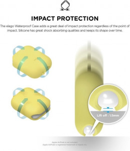   Elago Waterproof Case for Airpods Creamy Yellow (EAPWF-BA-CYE) 7