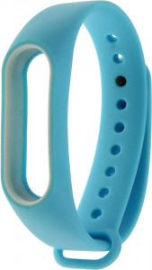    UWatch Double Color Replacement Silicone Band For Xiaomi Mi Band 2 Blue/White Line