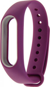   - UWatch Double Color Replacement Silicone Band For Xiaomi Mi Band 2 Purple/White Line