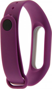   - UWatch Double Color Replacement Silicone Band For Xiaomi Mi Band 2 Purple/White Line 4
