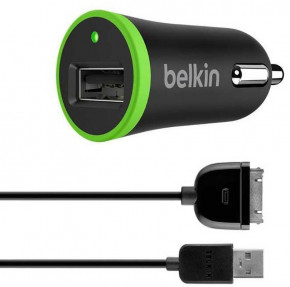    Belkin Car charger 1USB 2.1A + iPhone4 cable Black