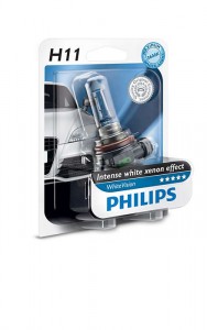  Philips 12362WHVB1 H11 65W 12V PGJ19-2 White Vision +60% 4