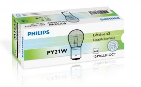  Philips 12496LLECOCP PY21W LongLife EcoVision 12V 21W BAU15s 4