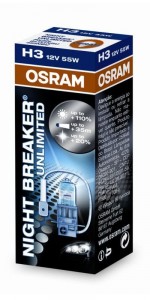  Osram H3 64151NBU-01B Night Breaker Unlimited 55W 12V Pk22S 10X1 Blister 4