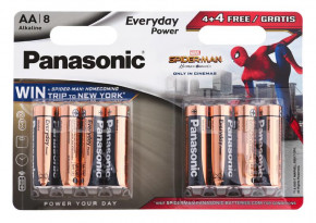  Panasonic Alkaline Power Sticker Spider Man AA/LR06 BL 8 