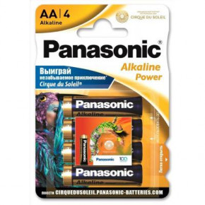  Panasonic AA LR6 Alkaline Power Cirque du Soleil x4 (LR6REB/4BPSCDS)