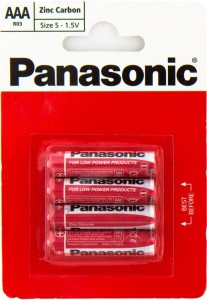  Panasonic AAA RED ZINK R03 BLI 4 ZINK-CARBON R03REL/4BP,  4 (BATT-PAN-R03REL-4BP)