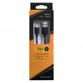  Grand-X USB-USB Type-C 1 Black (TPC-01) 4