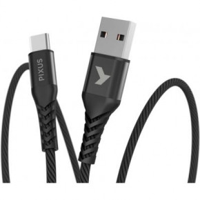    USB Pixus 2.0 AM to Type-C 1.0m Flex Black (4897058530902) (0)