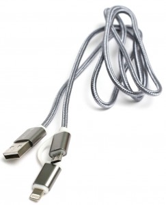   PowerPlant Quick Charge 2--1 USB 2.0 AM  Lightning - Micro USB 1 grey (KD00AS1289)