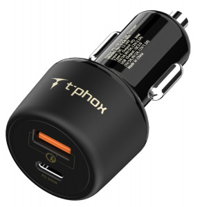    T-phox 48W Fast Charge TYPE-C PD 18W Black