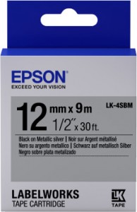    Epson LK4SBM Metallic Black-Silver 12/9 (C53S654019)