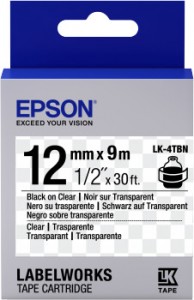    Epson LK4TBN Clear Black-Clear 12/9 (C53S654012)