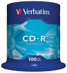  Verbatim CD-R 700MB 52x Spindle Packaging 100 (43411)