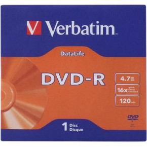  DVD Verbatim 4.7Gb 16X Jacket 50 pcs DATA LIFE (43844-02)
