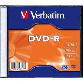   DVD Verbatim 4.7Gb 16X SlimBox 20 MatteSilv AZO (43547) (0)