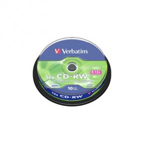   Verbatim CD-RW 700MB 12x Cake Box 10 (43480) (0)