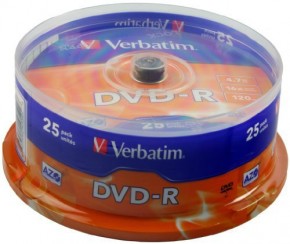  Verbatim DVD-R 4,7Gb 16x Cake 25  (43522)