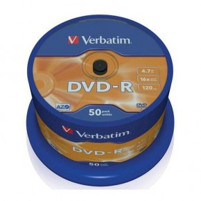   Verbatim DVD-R 4,7Gb 16x Cake 50  Printable (43533) (0)