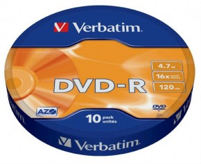   Verbatim DVD-R 4,7Gb 16x Shrink 10  (43729) (0)