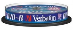  Verbatim 4.7Gb 16X CakeBox DVD 10  (43523)