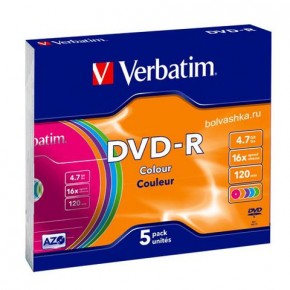   Acme DVD-R, 5 pk 16X 4.7GB Colour Slim Case DLP (43557) (0)