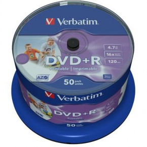   Verbatim DVD+R 4,7Gb 16x Cake 50  Printable (43512) (0)