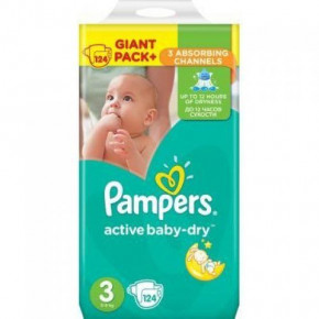   Pampers Active Baby-Dry Midi 5-9  124 