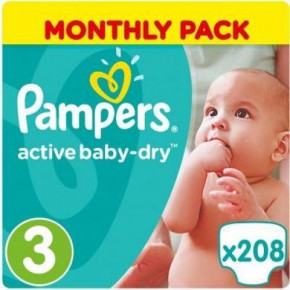   Pampers Active Baby-Dry Midi 5-9  208 