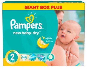  Pampers New Baby-Dry Mini 3-6    144 