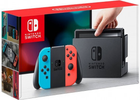   Nintendo Switch with Neon Blue and Neon Red Joy-Con 4
