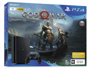   Sony PlayStation 4 1TB Slim +  God of War 6