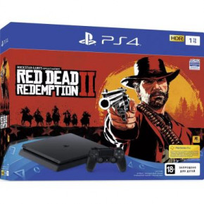   Sony PlayStation 4 Slim 1Tb Black (+Red Dead Redemption 2) (9760016)