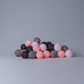  Cotton Ball Lights 10 // Pink Grey  3