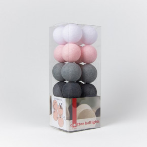  Cotton Ball Lights 35  // Pink Grey 