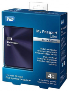   Western Digital My Passport Ultra Metal Edition 2.5 USB 3.0 4TB Blue/Black (WDBEZW0040BBA-EESN) 5