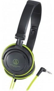  Audio-Technica Portable headphones with rotating earpiece-Black & Green ATH-SJ11BGR